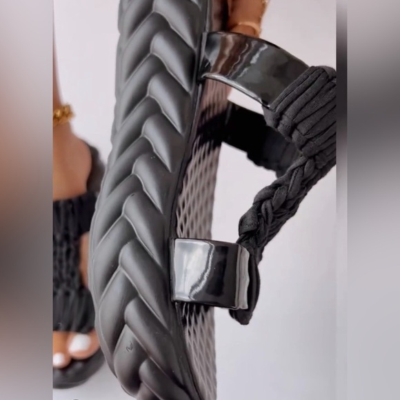 Summer Soft Sole Braided Sandals - Women's Solid Color Platform - Picture 8 of 15